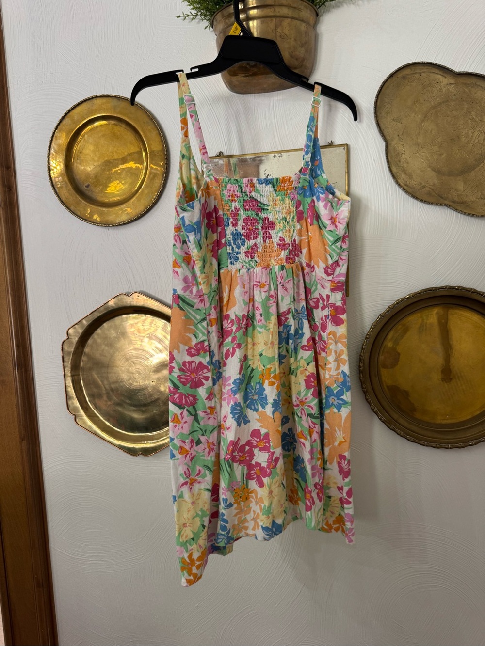 Old Navy Pastel Floral Mini Sundress in Pink, Blue & Yellow - Picture 4 of 4